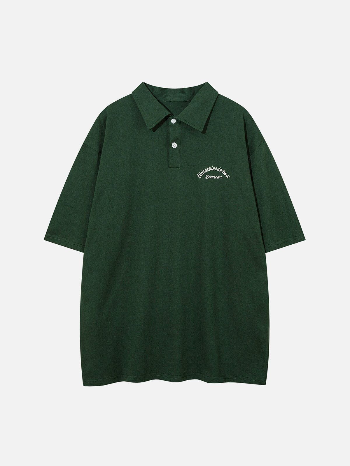 Polo Collar Flocking Print Tee
