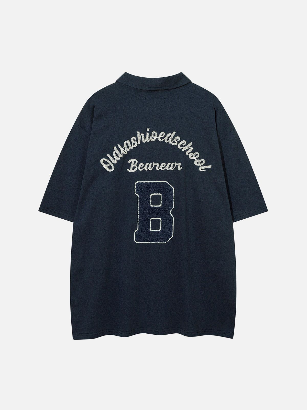 Polo Collar Flocking Print Tee