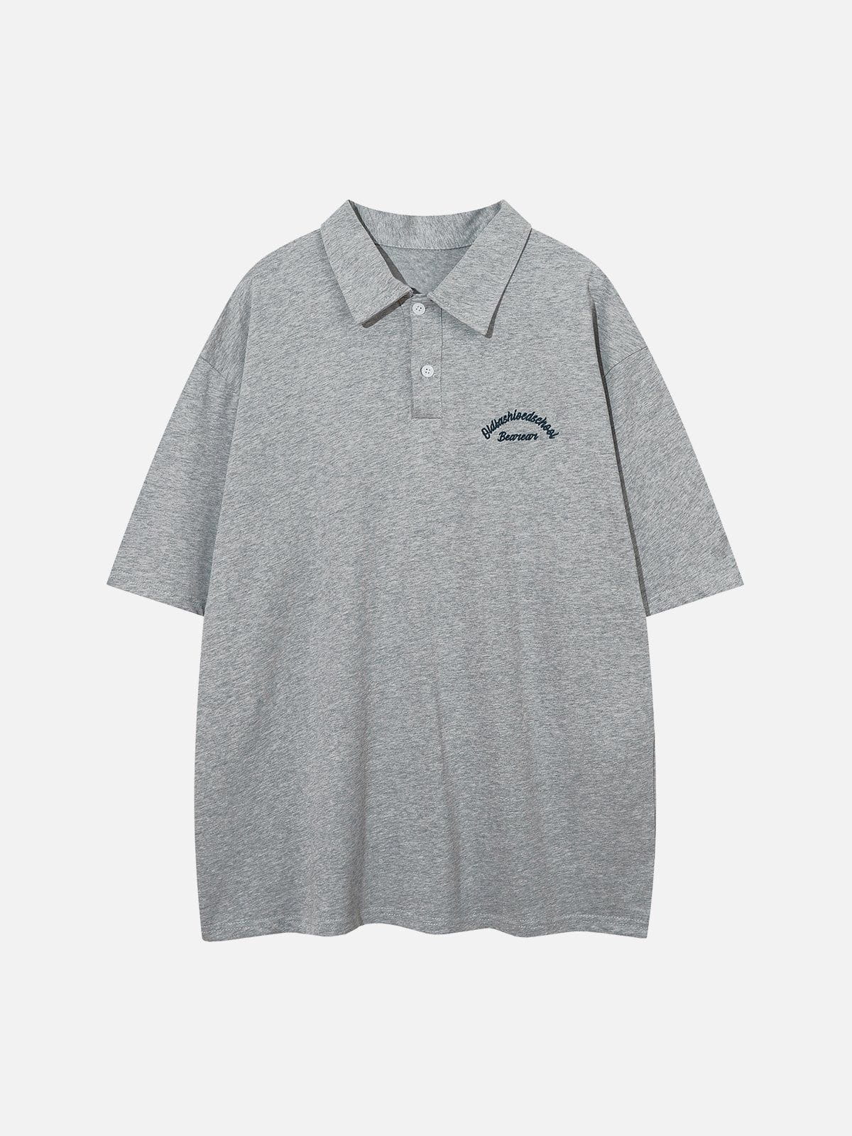 Polo Collar Flocking Print Tee