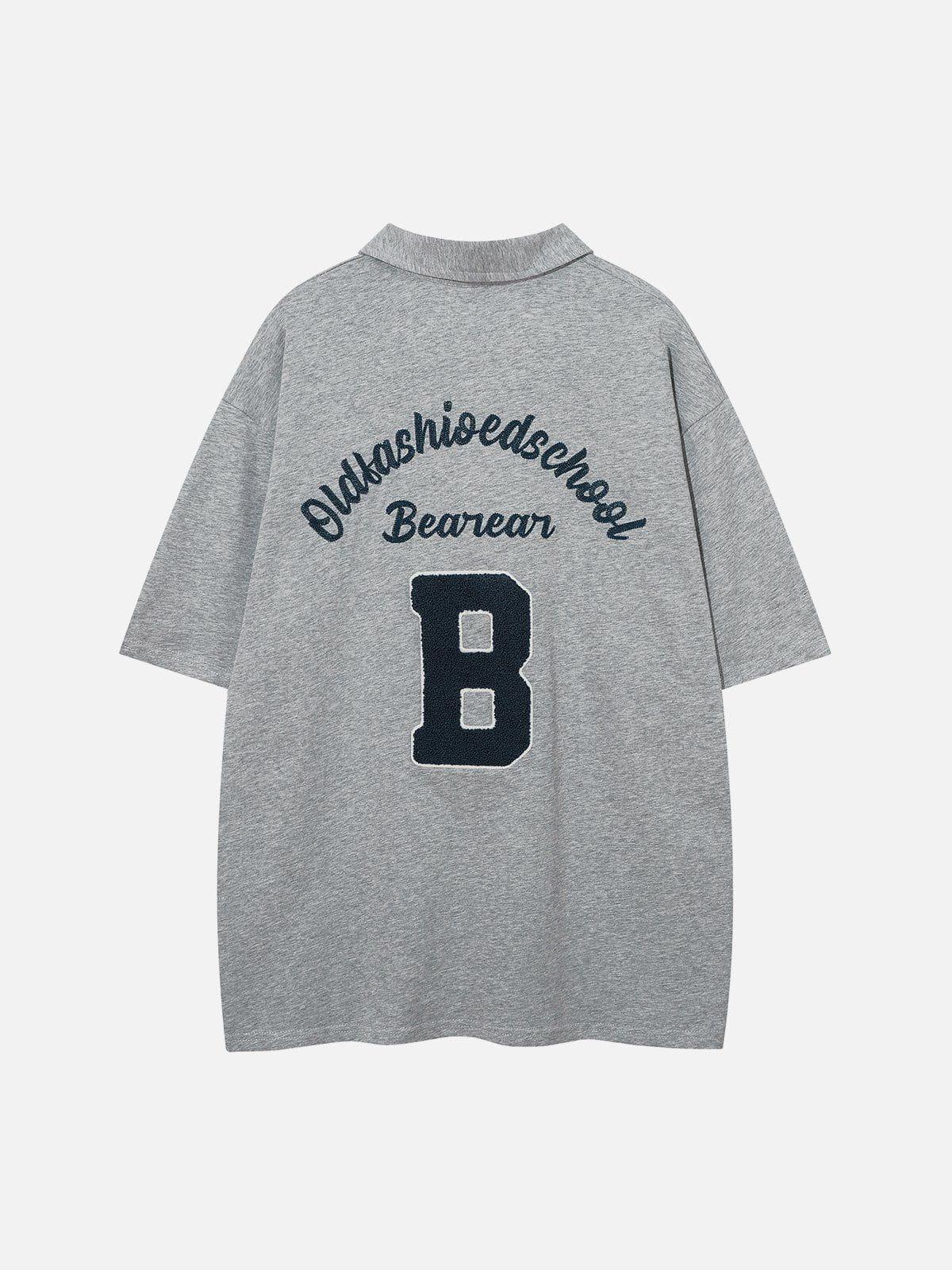 Polo Collar Flocking Print Tee