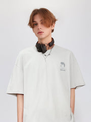 T-shirt graphique imprimé astronaute en pur coton 