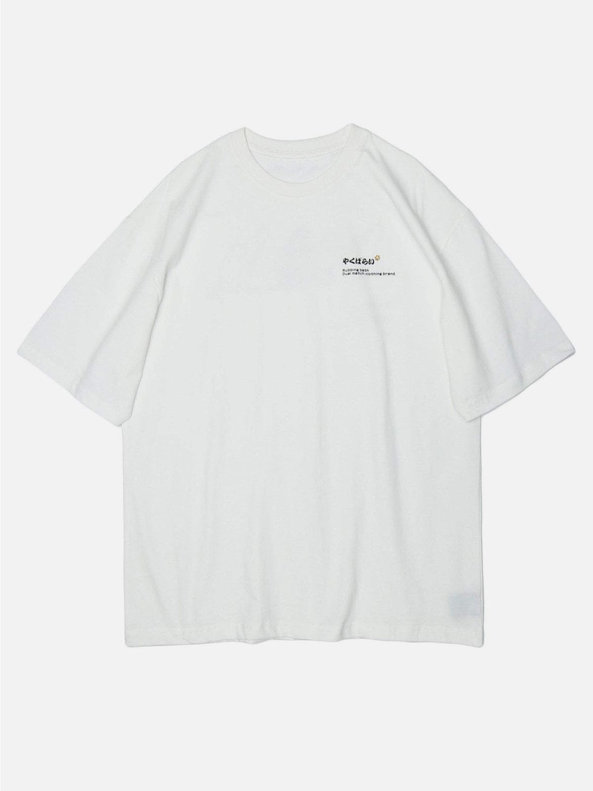 "Queue" Cat Graphic Oversized Tee