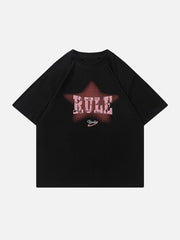 T-shirt brodé avec lettrage RULE 