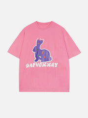 T-shirt imprimé en mousse de lapin 