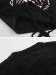 T-Shirt mit Kaninchenherz-Stickerei 