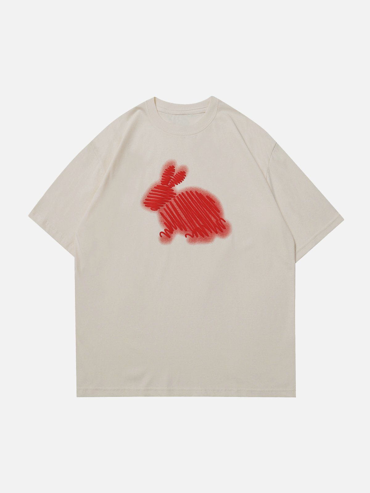T-shirt imprimé lapin à jet d'encre 