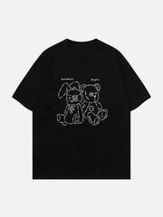 T-shirt imprimé lapin et ours 