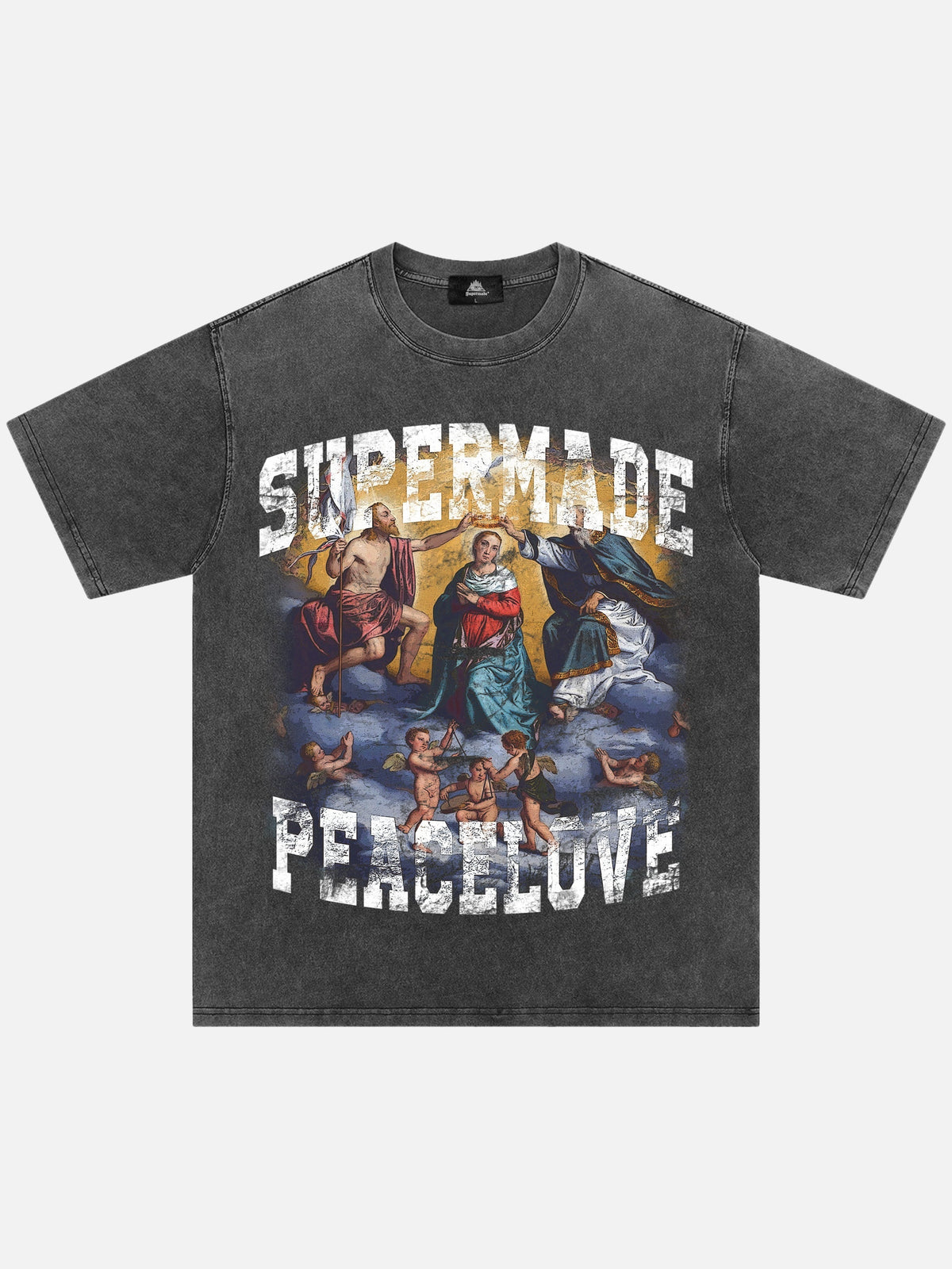 T-shirt Renaissance délavé et vieilli style hip-hop 