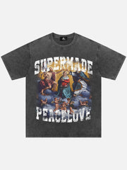 T-shirt Renaissance délavé et vieilli style hip-hop 