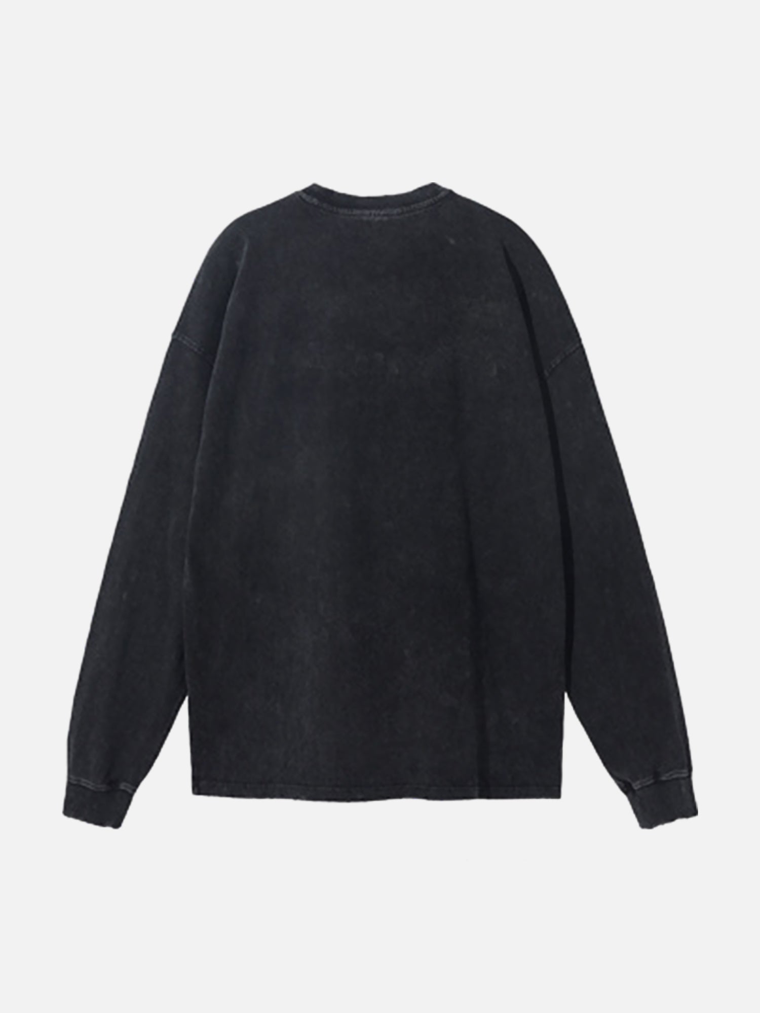 Retro Abstract Letters Washed And Distressed Long Sleeves