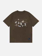 T-Shirt mit Retro-Cartoon-Hasen-Print 