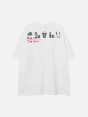 T-shirt rétro hip-hop à imagerie thermique 