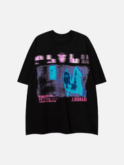 T-shirt rétro hip-hop à imagerie thermique 