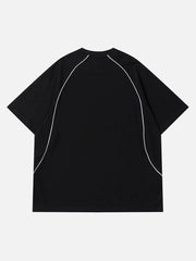 T-shirt imprimé lettres rétro - 1671 