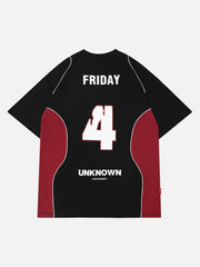 T-shirt de style course rétro aux couleurs contrastées 