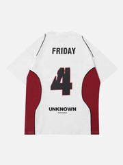 T-shirt de style course rétro aux couleurs contrastées 