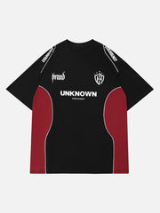 T-shirt de style course rétro aux couleurs contrastées 