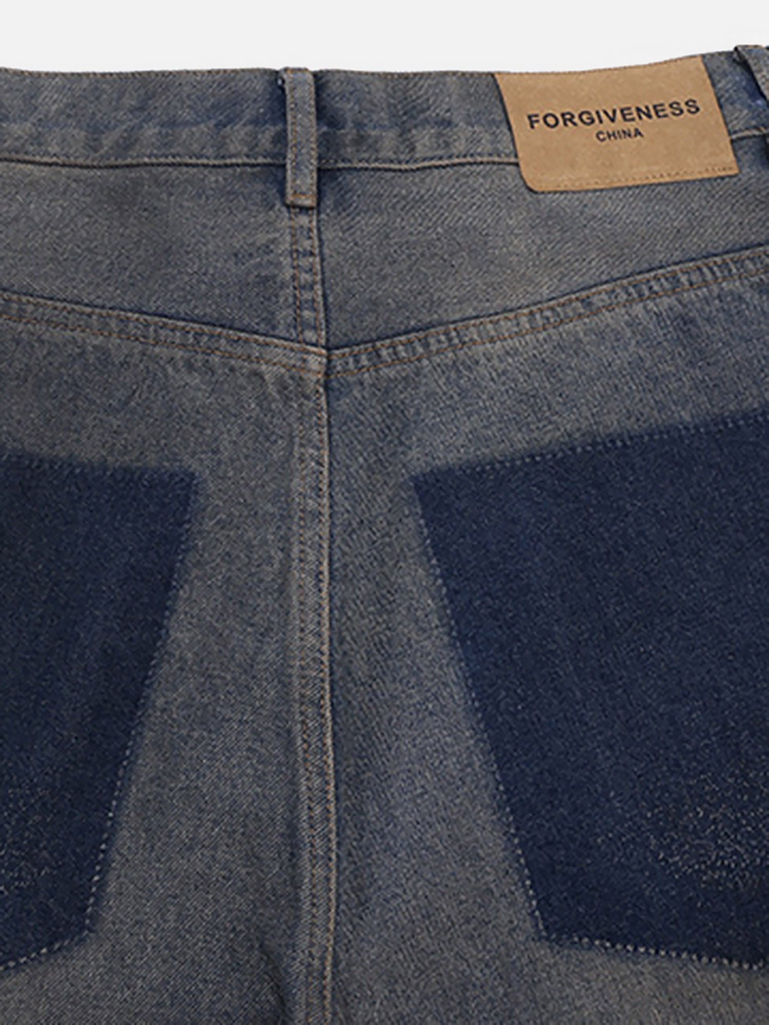 Reverse Pocket Mud Dyed Knife Cut Jeans