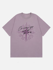 T-shirt imprimé lettre et anneau 