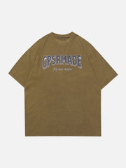 T-shirt imprimé lettre en forme d'anneau 