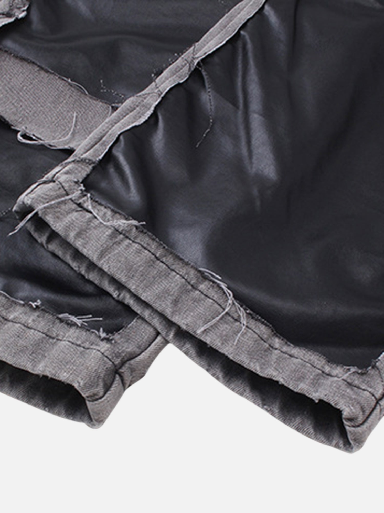 Ripped Patchwork Washed Straight-leg Jeans
