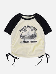 T-shirt patchwork à cordon latéral 