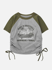 T-shirt patchwork à cordon latéral 