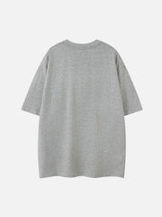 T-shirt simple à col rond et motif intéressant 