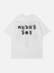 T-shirt imprimé éléments squelettes 