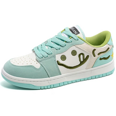 Smile Embroidery Sneakers Green Shoes