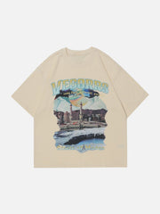 T-shirt imprimé lettres Snowy Mountain 