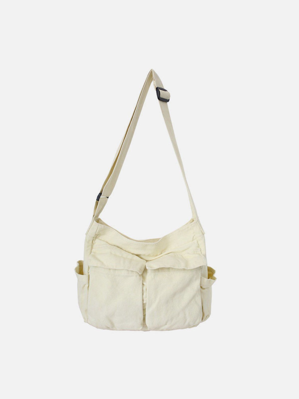 Solid Color Big Pocket Shoulder Bag