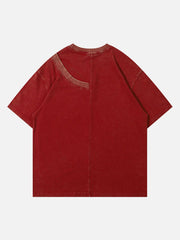 T-shirt délavé de couleur unie 