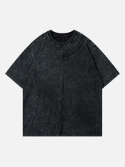 T-shirt délavé de couleur unie 