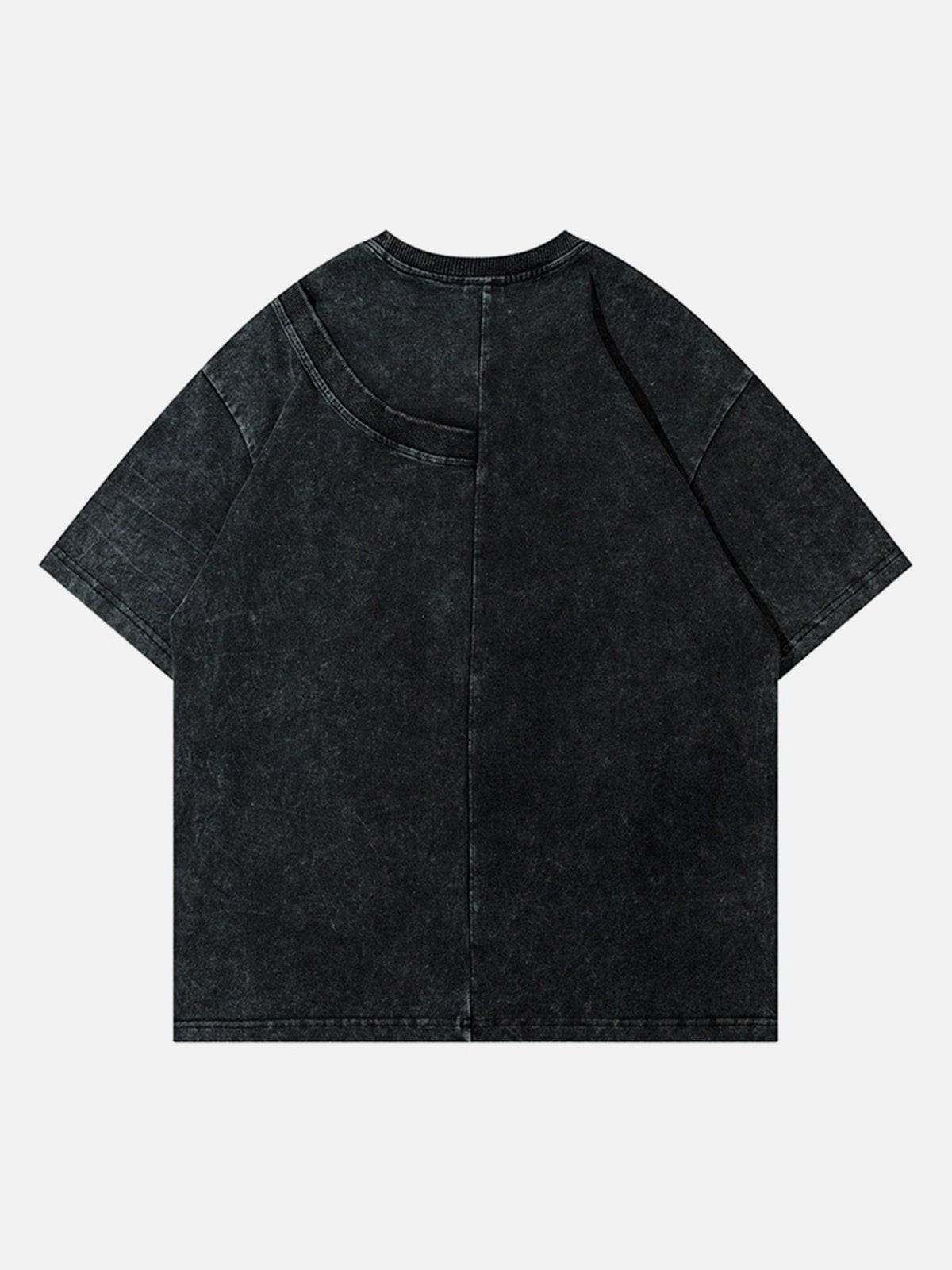 T-shirt délavé de couleur unie 