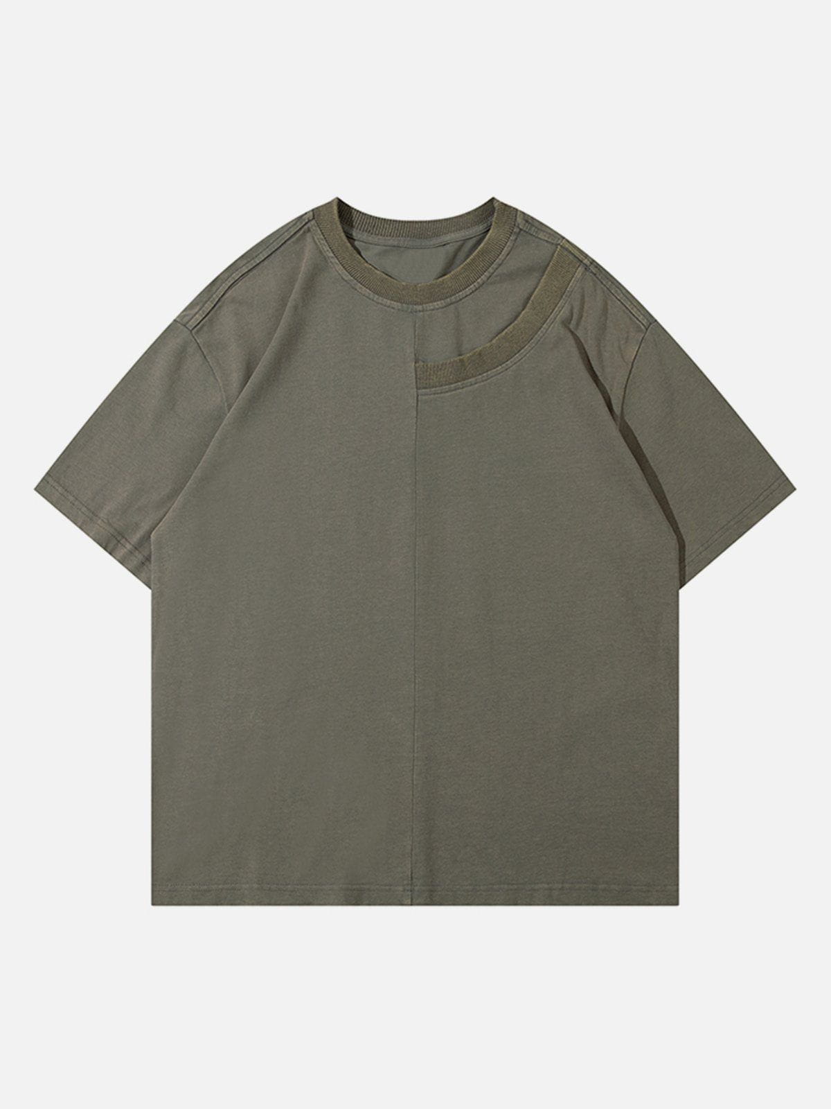 T-shirt délavé de couleur unie 