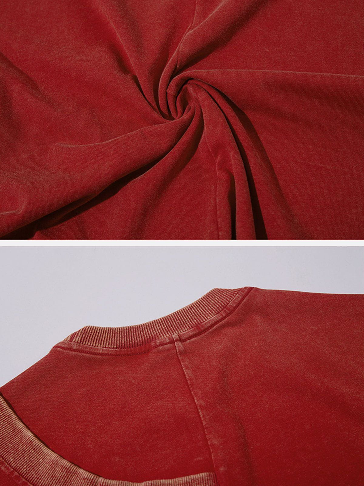 T-shirt délavé de couleur unie 