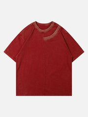T-shirt délavé de couleur unie 