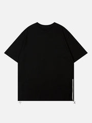 T-shirt étoile à fermeture éclair de couleur unie 