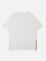 T-shirt étoile à fermeture éclair de couleur unie 