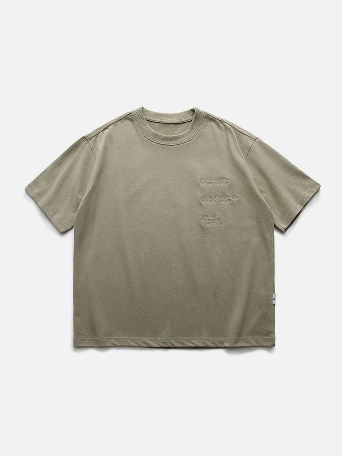 T-shirt uni à lettres brodées 