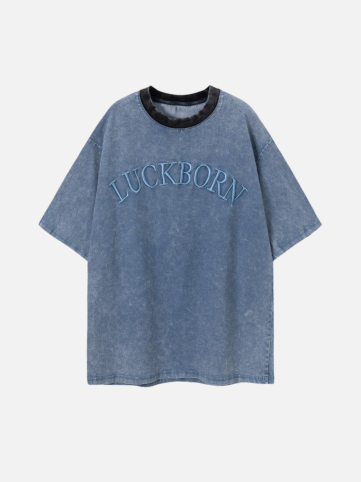 T-shirt uni à lettres brodées 