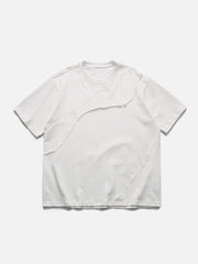 T-shirt patchwork irrégulier uni 