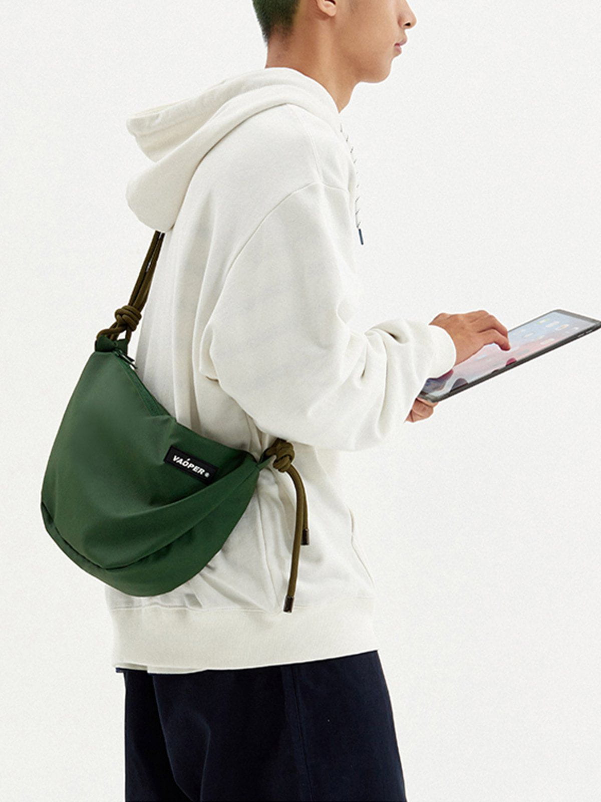 Solid Patchwork Polyester Bag