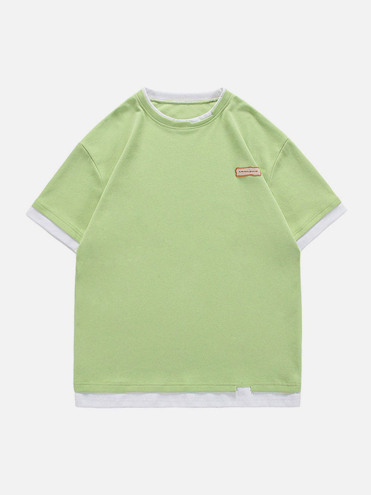 Solid Sticker Cotton Tee