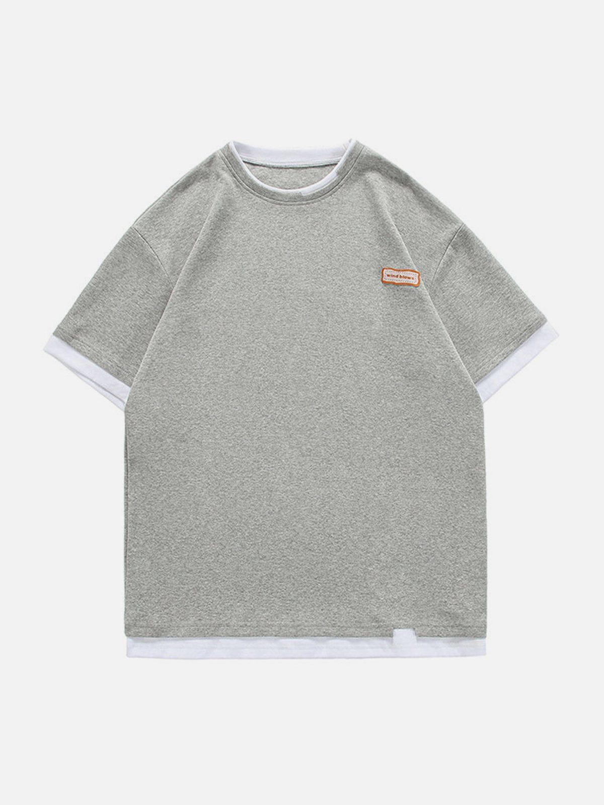 Solid Sticker Cotton Tee