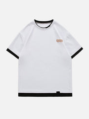 Solid Sticker Cotton Tee