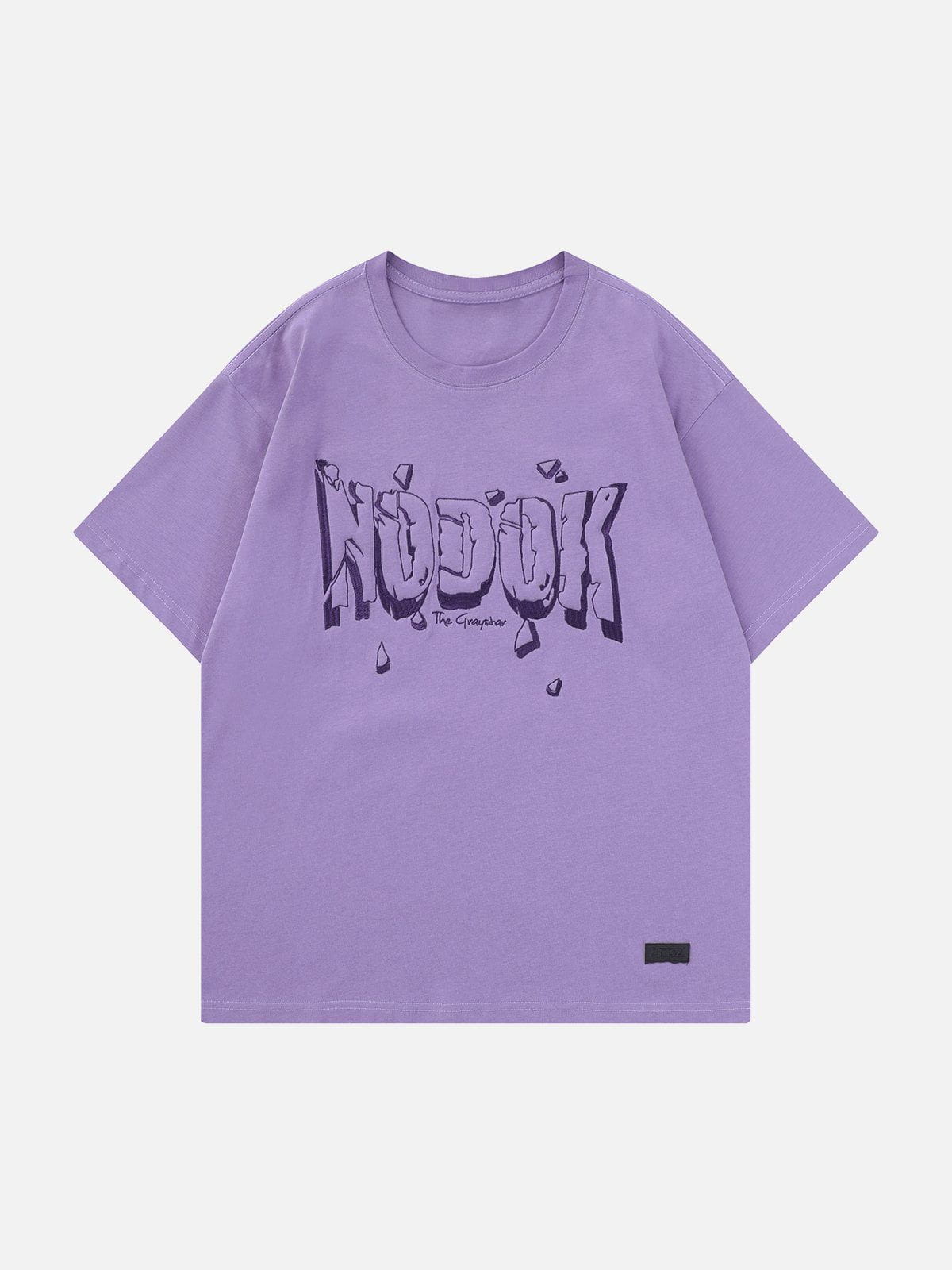 T-Shirt mit aufgesticktem Buchstaben 