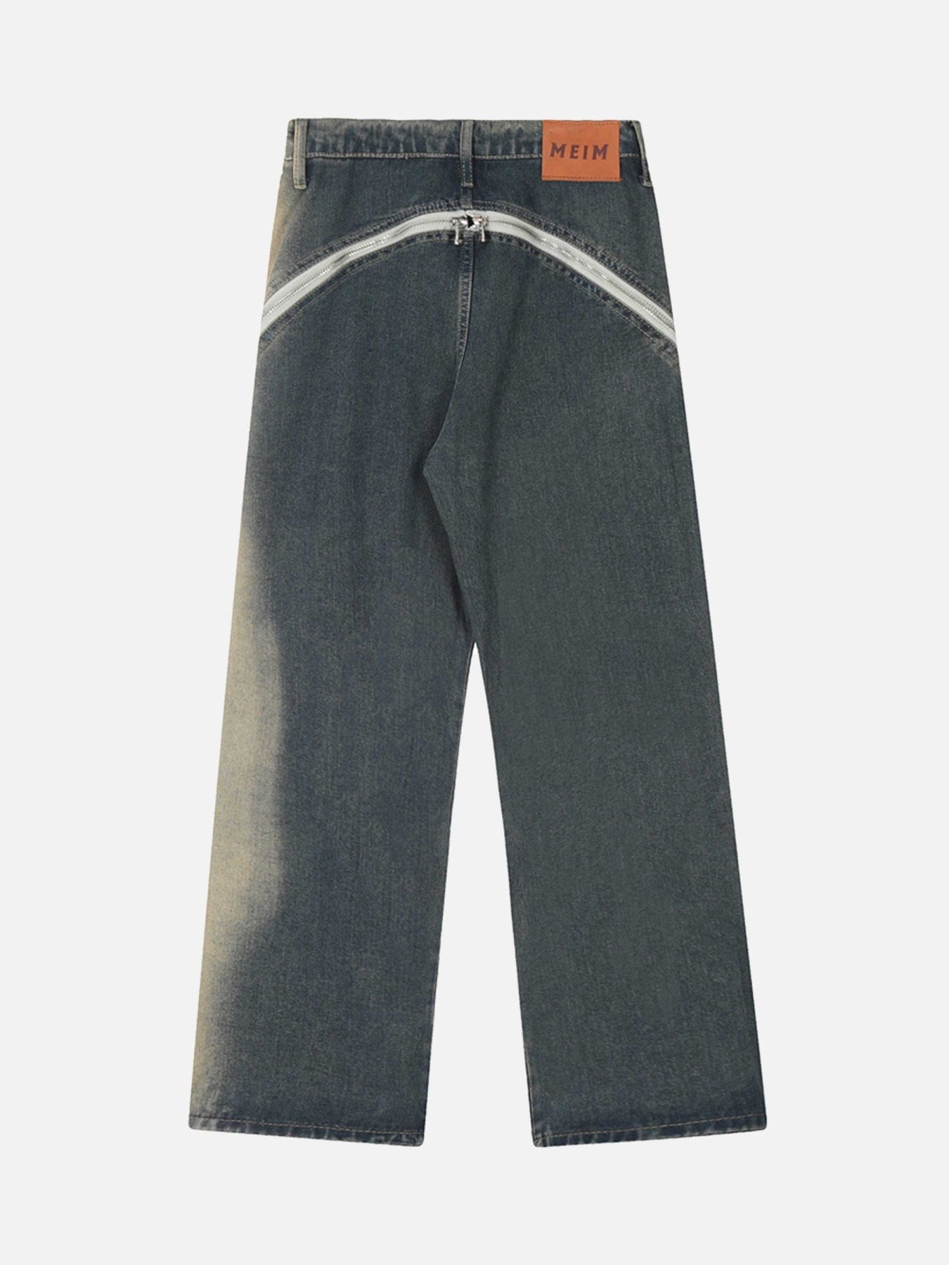 Sprayed Gradient Straight Leg Denim Wide Leg Pants