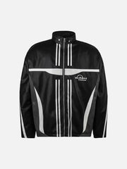 Motorrad-Rennjacke aus PU-Leder mit Stehkragen – 1941 